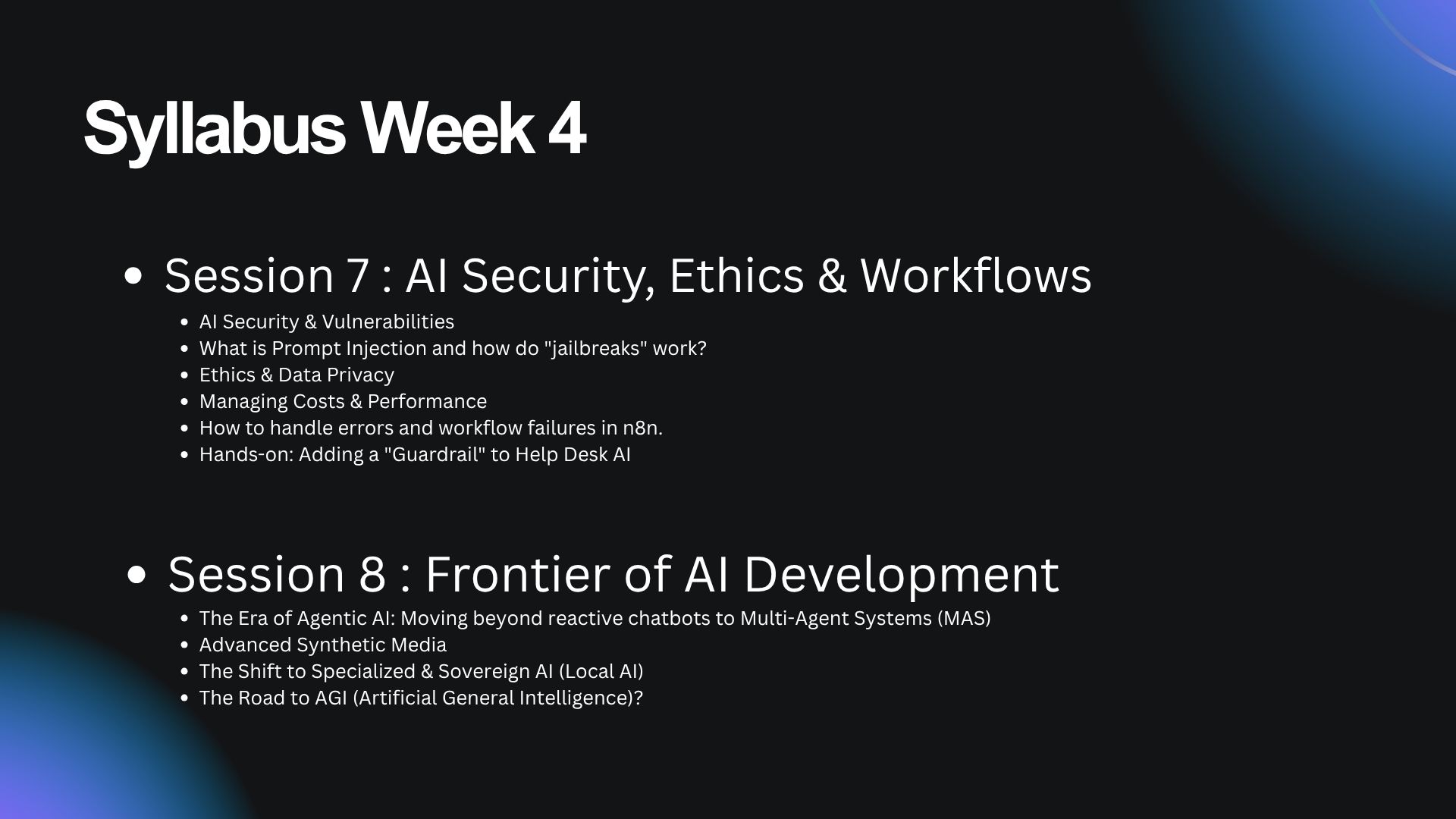 Syllabus Week 4