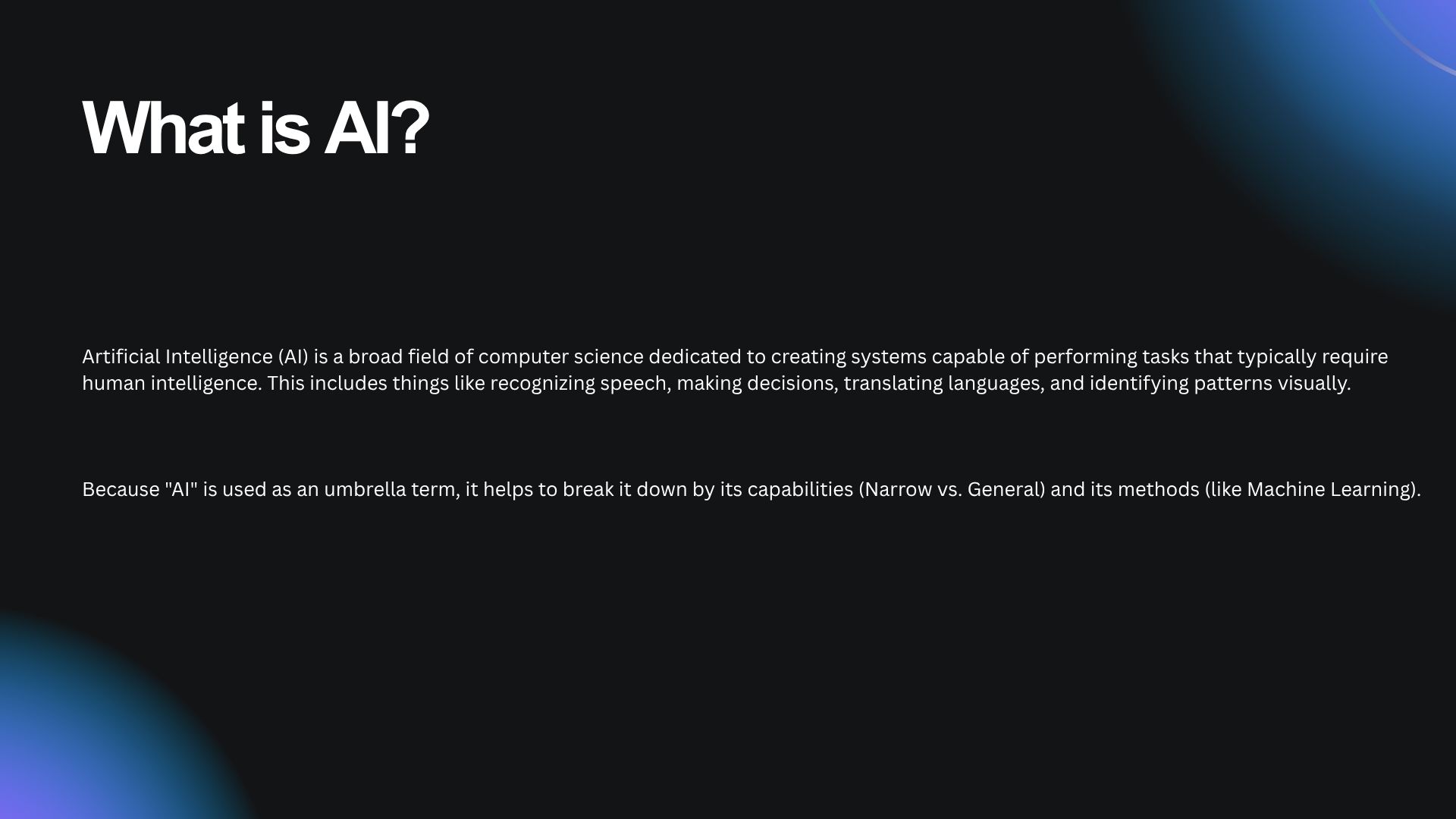What is AI?